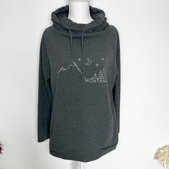 Heat Last Womens High Neck Gray Funnel Neck Montana Sweatshirt XL - Picture 1 of 6